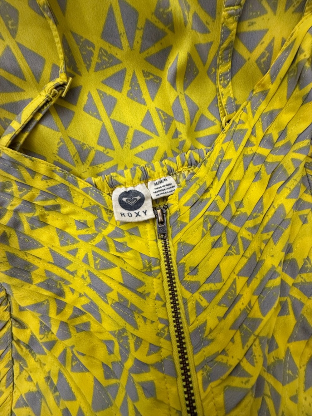 Roxy Yellow Geometric Mini Dress - Picture 2 of 15